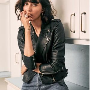 Sezane  Jig Black Leather Jacket